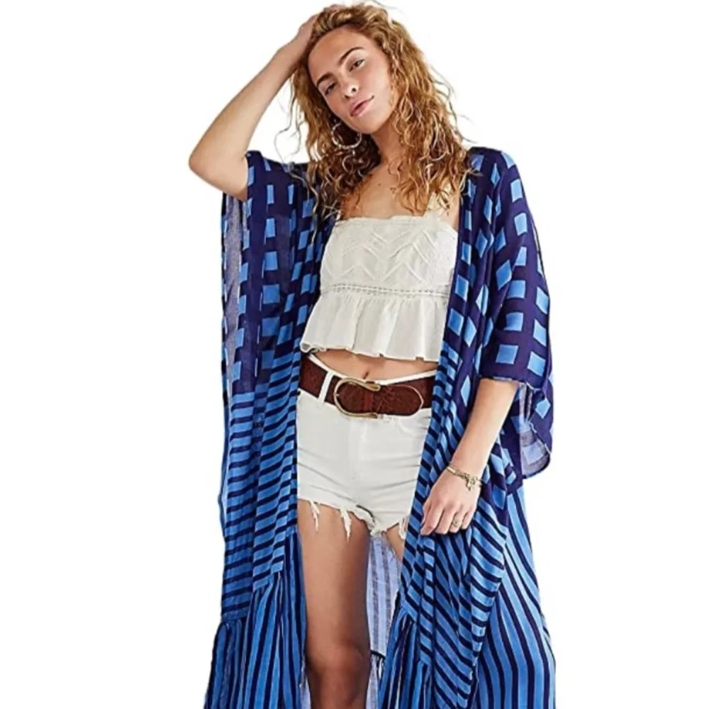 Kimono Long Sexy Coverup Dress - Picture 1 of 5